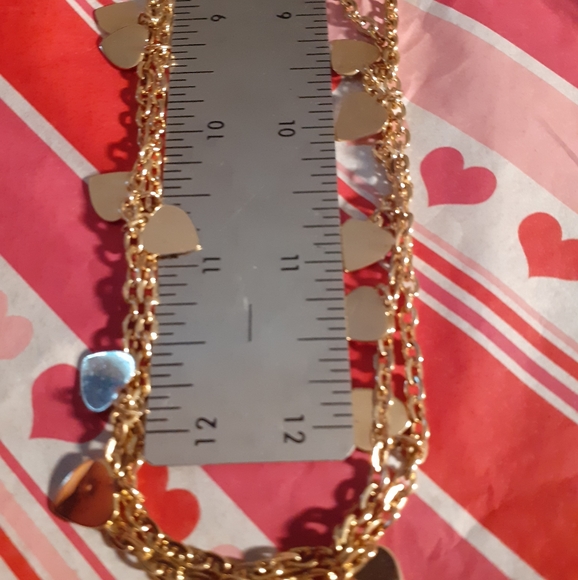 Very long heart gold necklace - Picture 2 of 3